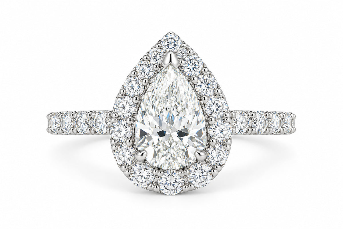 9ct White Gold Lab Grown Diamond Halo Ring 1.80ct