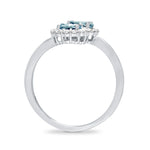 9ct White Gold Aquamarine & Diamond Ring