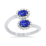 9ct White Gold Tanzanite & Diamond Ring