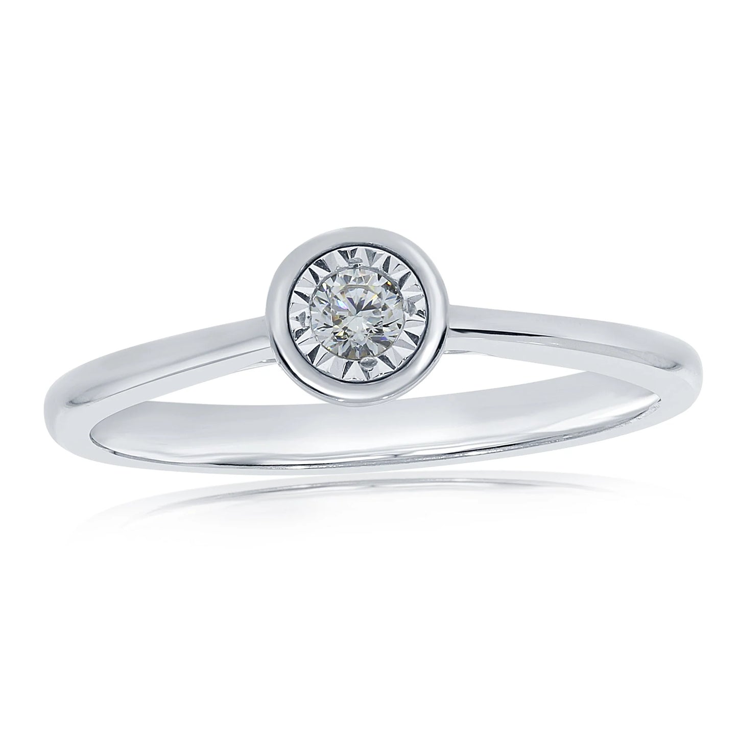 9ct White Gold Diamond Ring - DR1707W