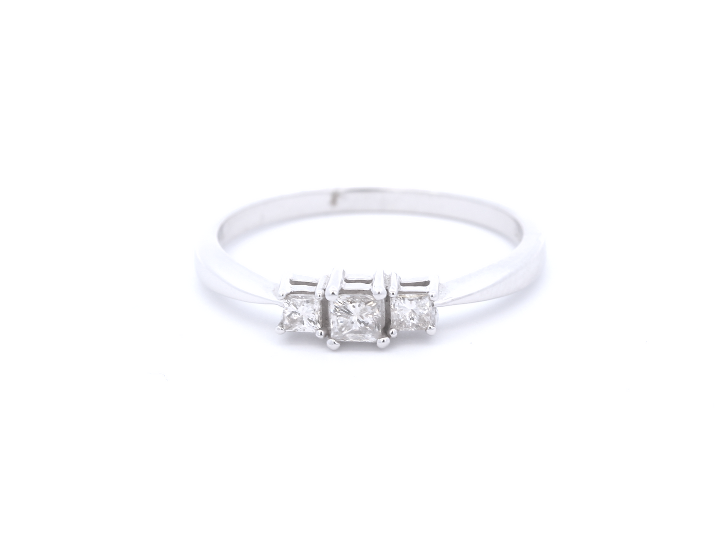 9ct White Gold Trilogy Princess Cut Ring - DR650W