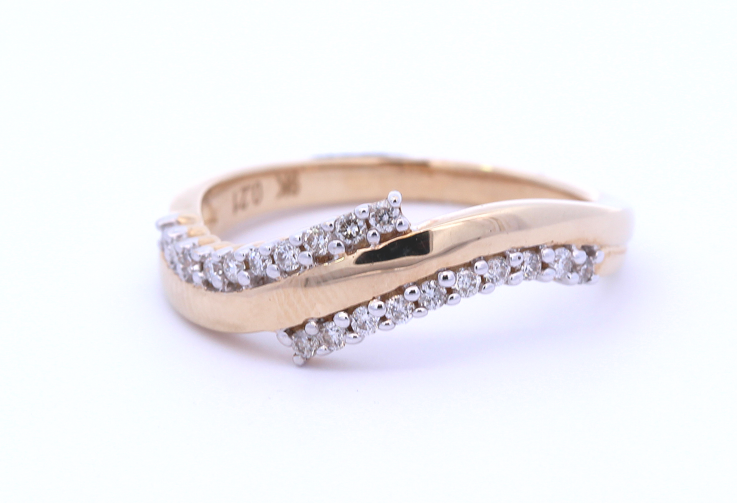 9ct Gold Diamond Twist Ring