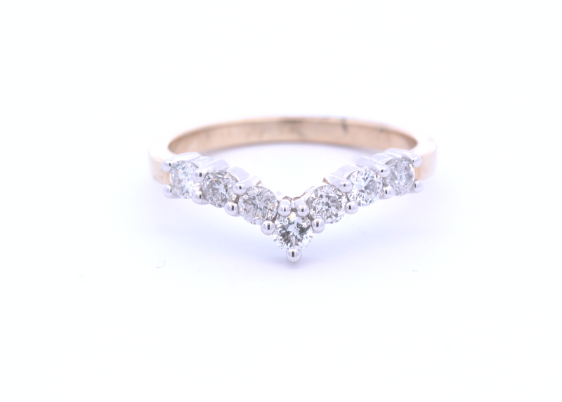 9ct Gold Diamond Wishbone Ring Claw Set