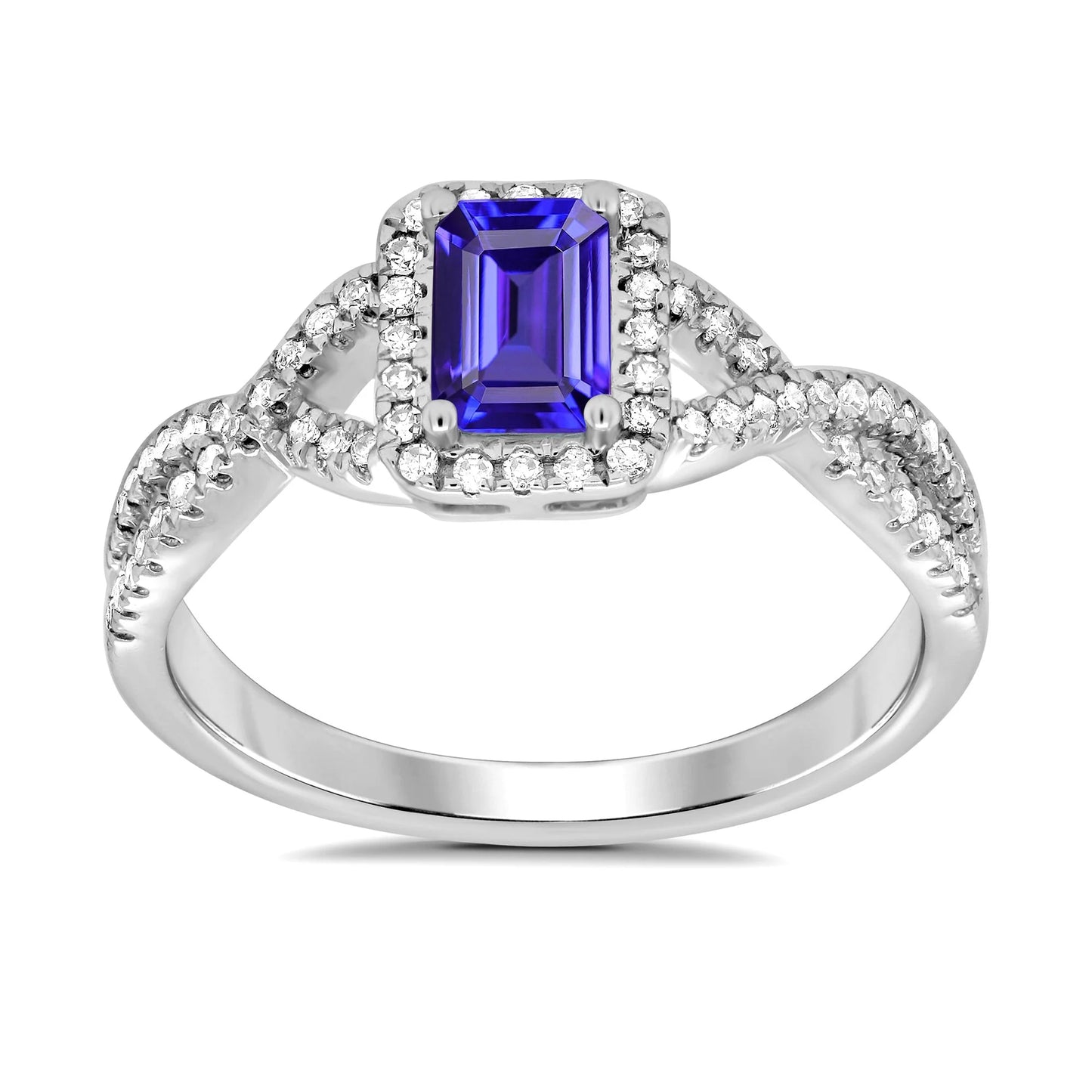 9ct White Gold Tanzanite & Diamond Ring 0.21ct DTR1784w