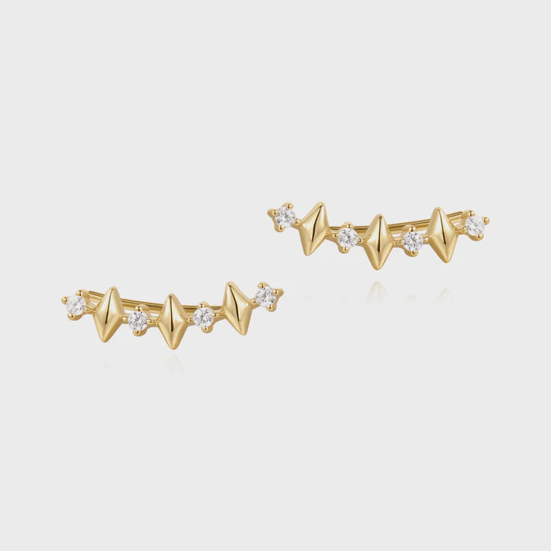 Ania Haie Gold tone Multi Sparkle Climber Studs E061-04G