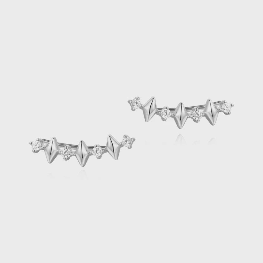 Ania Haie Silver Multi Sparkle Climber Studs E061-04H