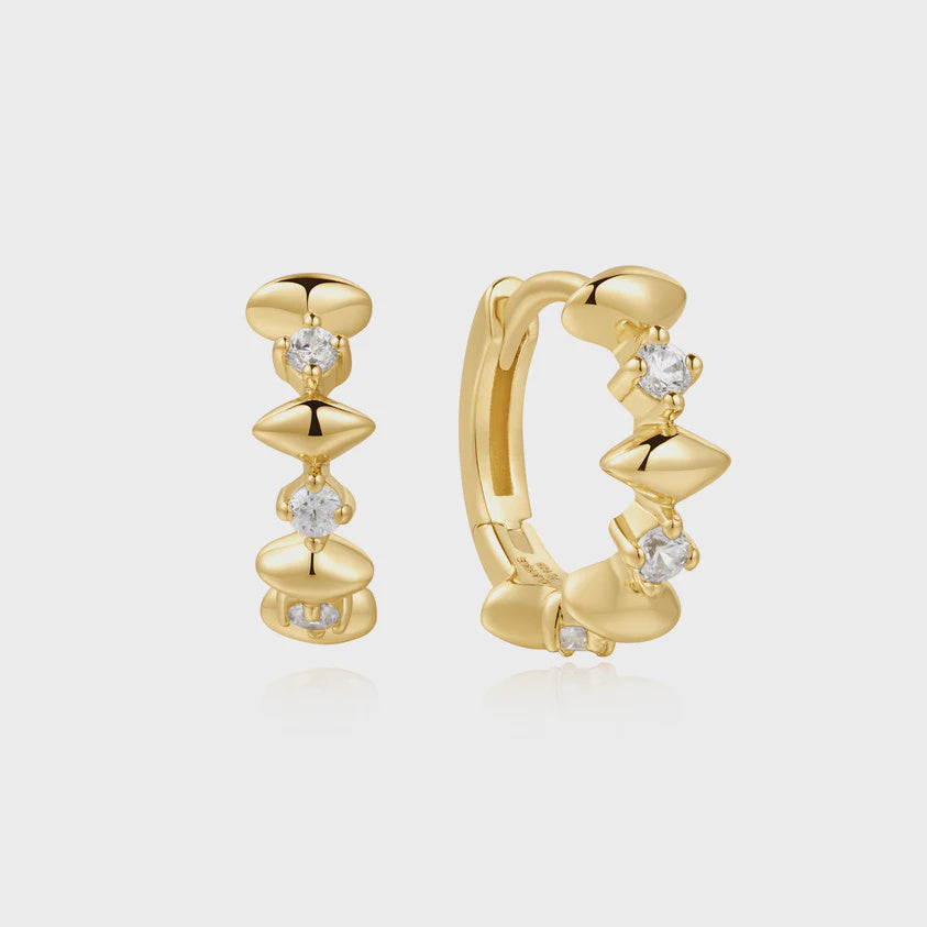Ania Haie Gold tone Sparkle Huggies E061-05G
