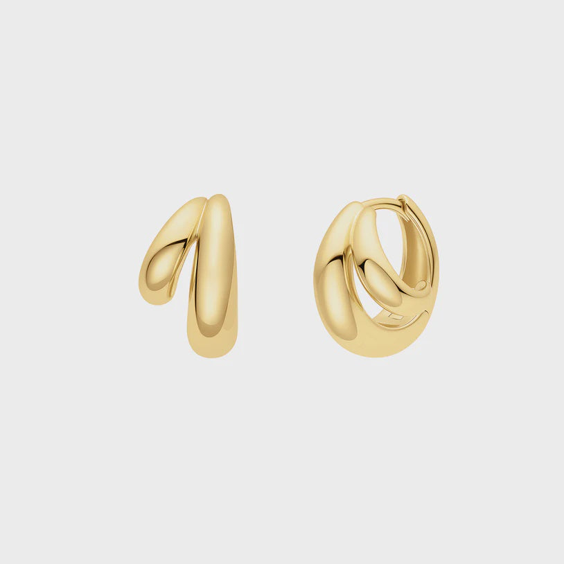 Ania Haie Gold plated Dome Huggie Hoop Earrings E072-03G