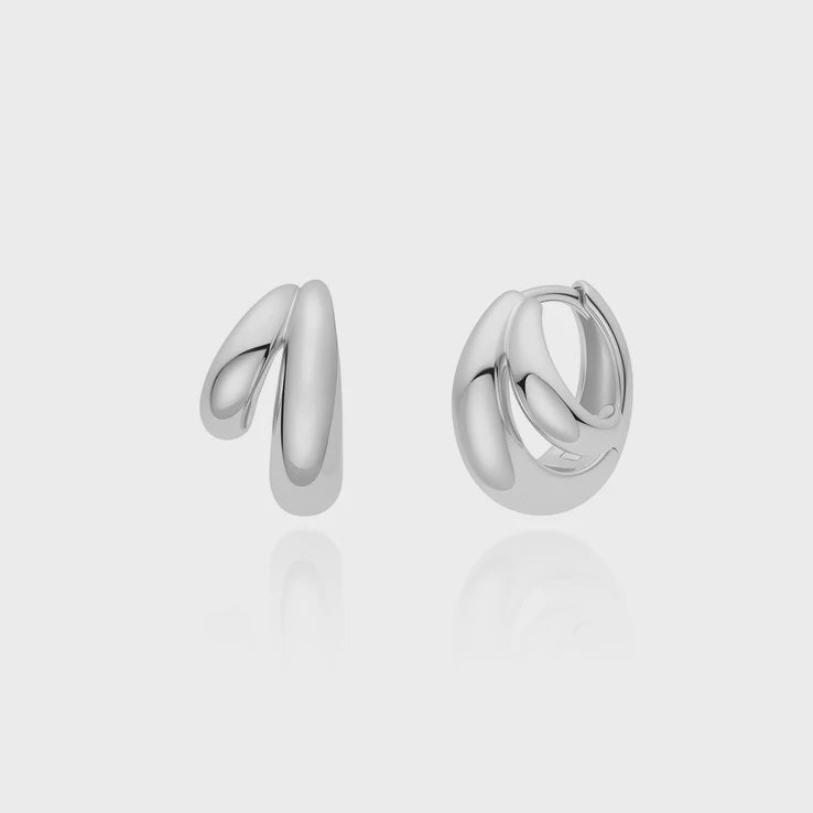 ANIA HAIE Silver Dome Huggie Hoop Earrings E072-03H