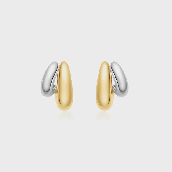 Ania Haie Two-Tone Dome Stud Hoop Earrings E072-07T