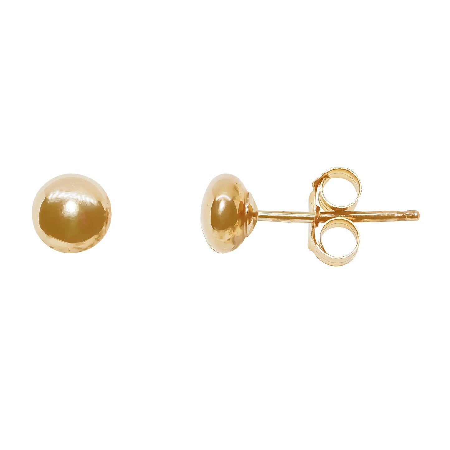 9ct Yellow Gold 4mm Button Stud earrings