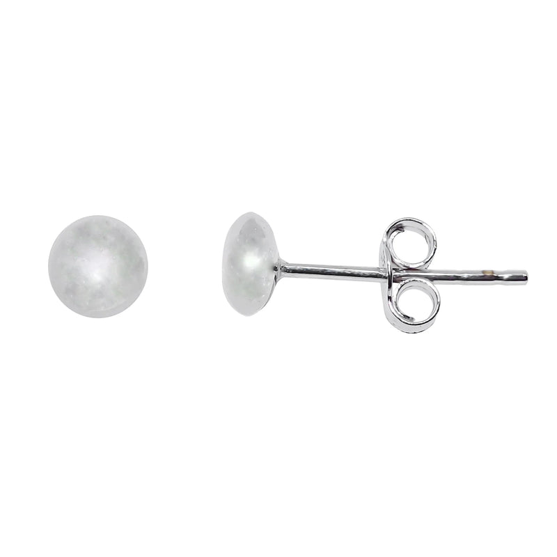 9ct White Gold 4mm Button Stud earrings