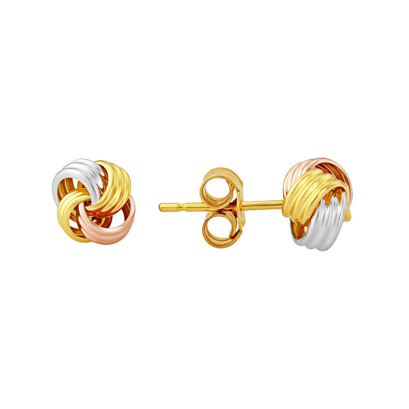 9ct Gold 3 Tone Knot Earrings - E39-5343-MC