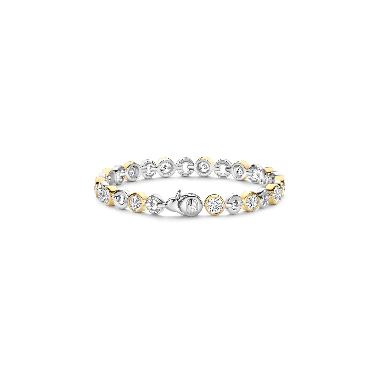Ti Sento 2 tone CZ Tennis style bracelet 23054ZY