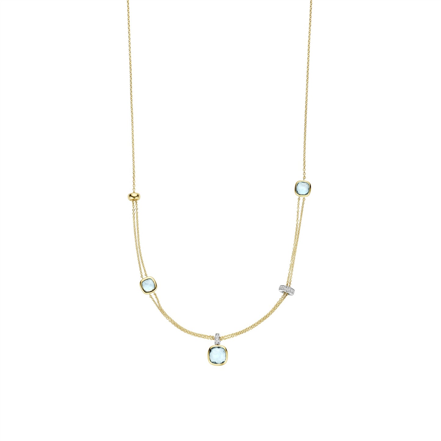 Ti Sento Layered Cushion Necklace 34122TY