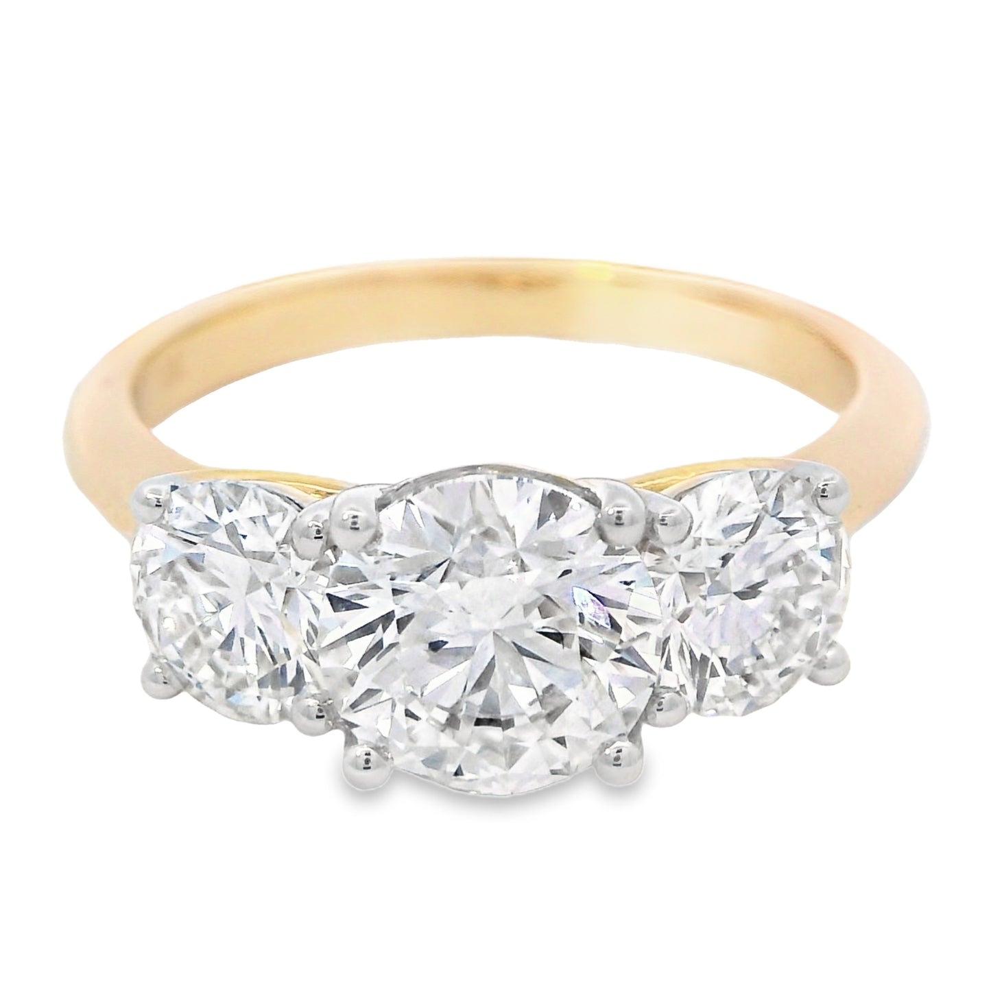 18ct Gold Trilogy Lab Grown Diamond Ring 2.35ct