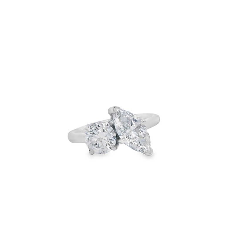 Platinum Lab Grown Toi Et Moi Marquise & Brilliant Cut 2.19ct