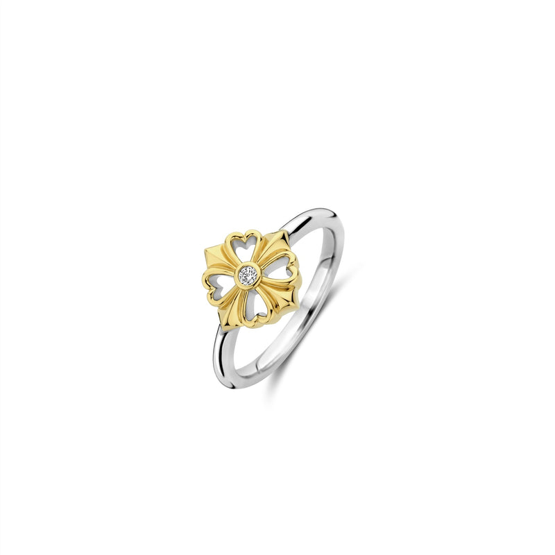 Ti Sento Two Tone Clover Ring 12357ZY