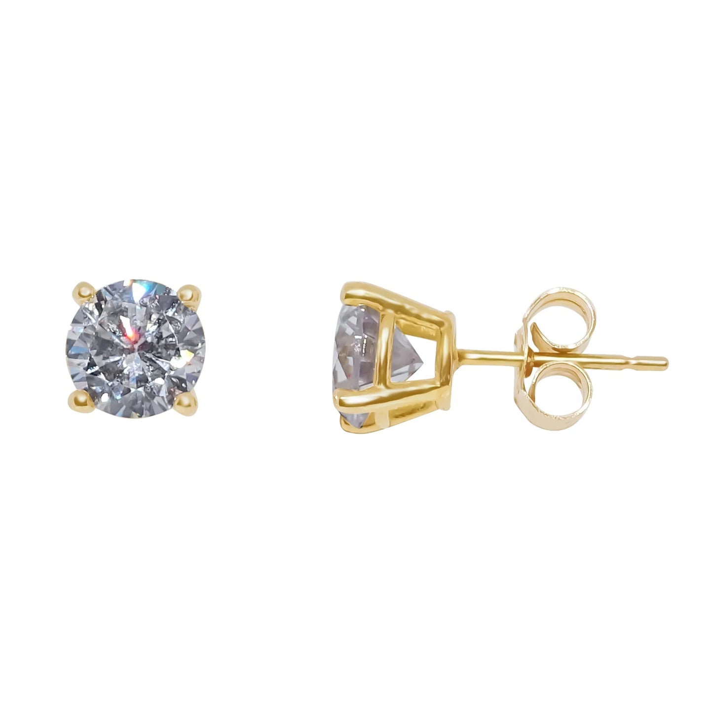 9ct 6mm Round CZ Stud Earings