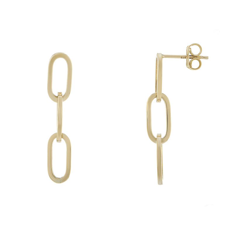 9ct Gold Chain Drop Earrings - GER188