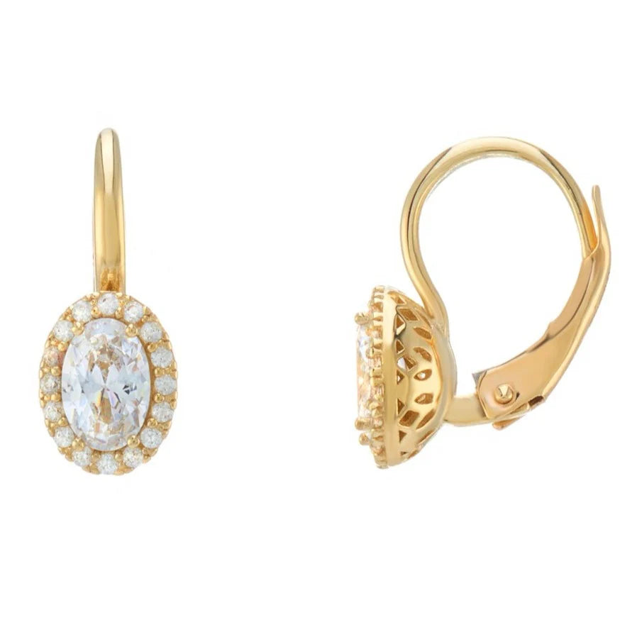 9ct Yellow Gold CZ Drop Earrings