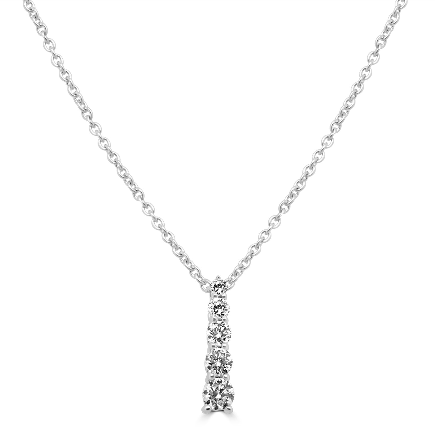 18ct White Gold Five Stone Pendant 0.25ct