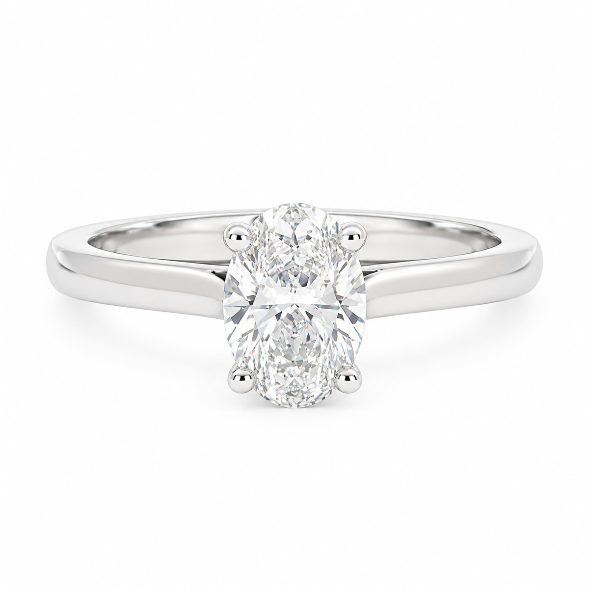 Platinum Lab Grown Diamond Oval Cut Solitaire Ring D/VS1