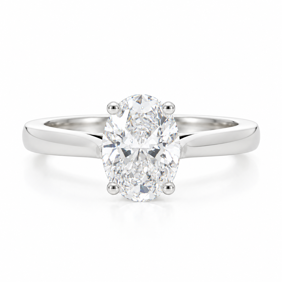 Platinum Lab Grown Diamond Oval Cut Solitaire Ring D/VS1