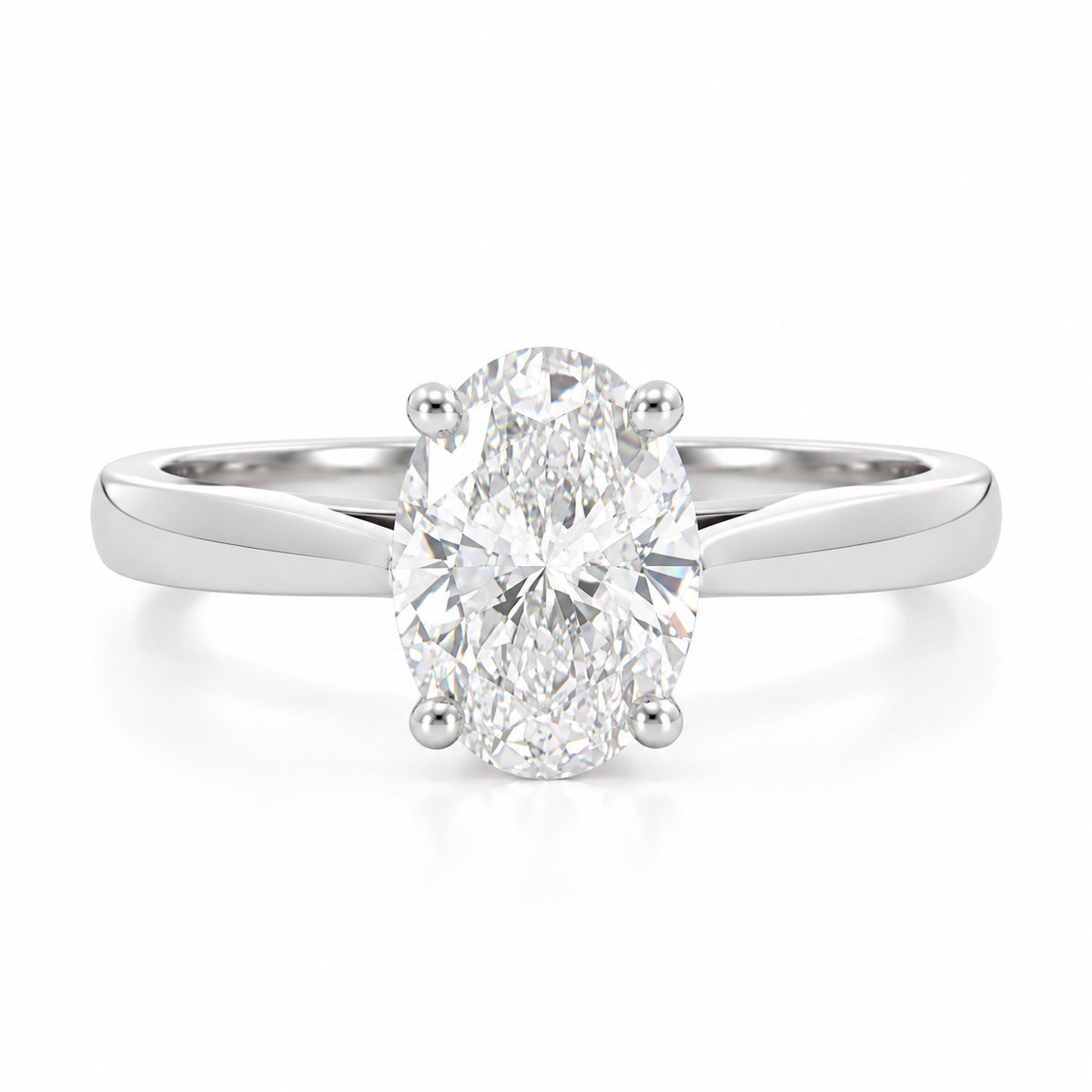Platinum Lab Grown Diamond Oval Cut Solitaire Ring D/VS1