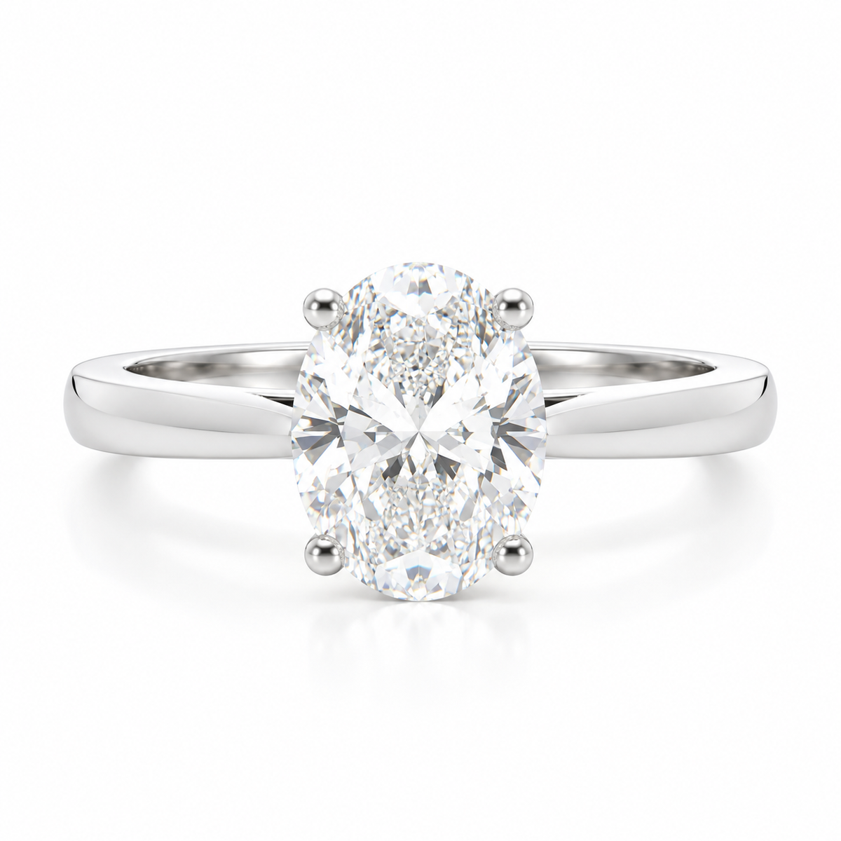 Platinum Lab Grown Diamond Oval Cut Solitaire Ring D/VS1