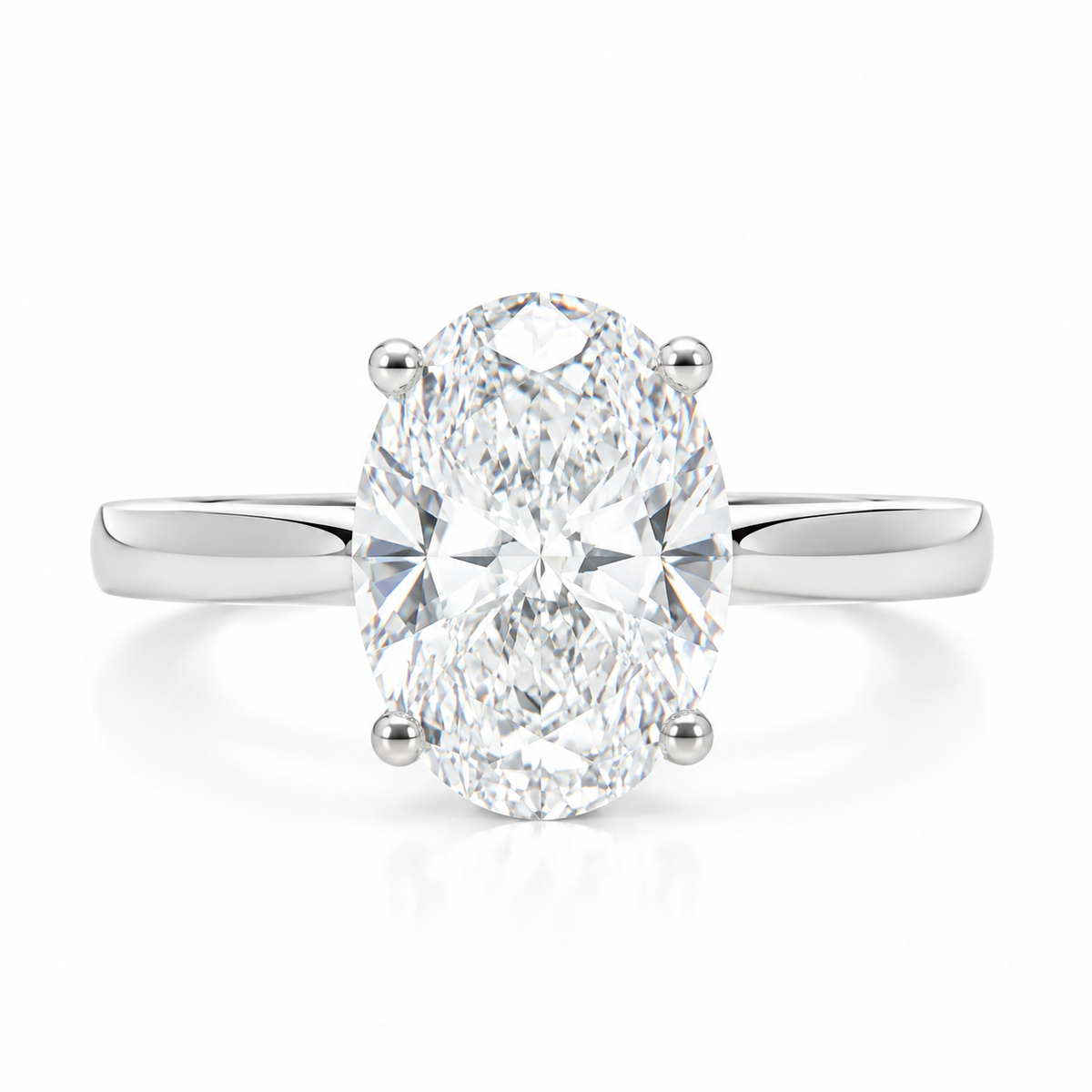 Platinum Lab Grown Diamond Oval Cut Solitaire Ring D/VS1