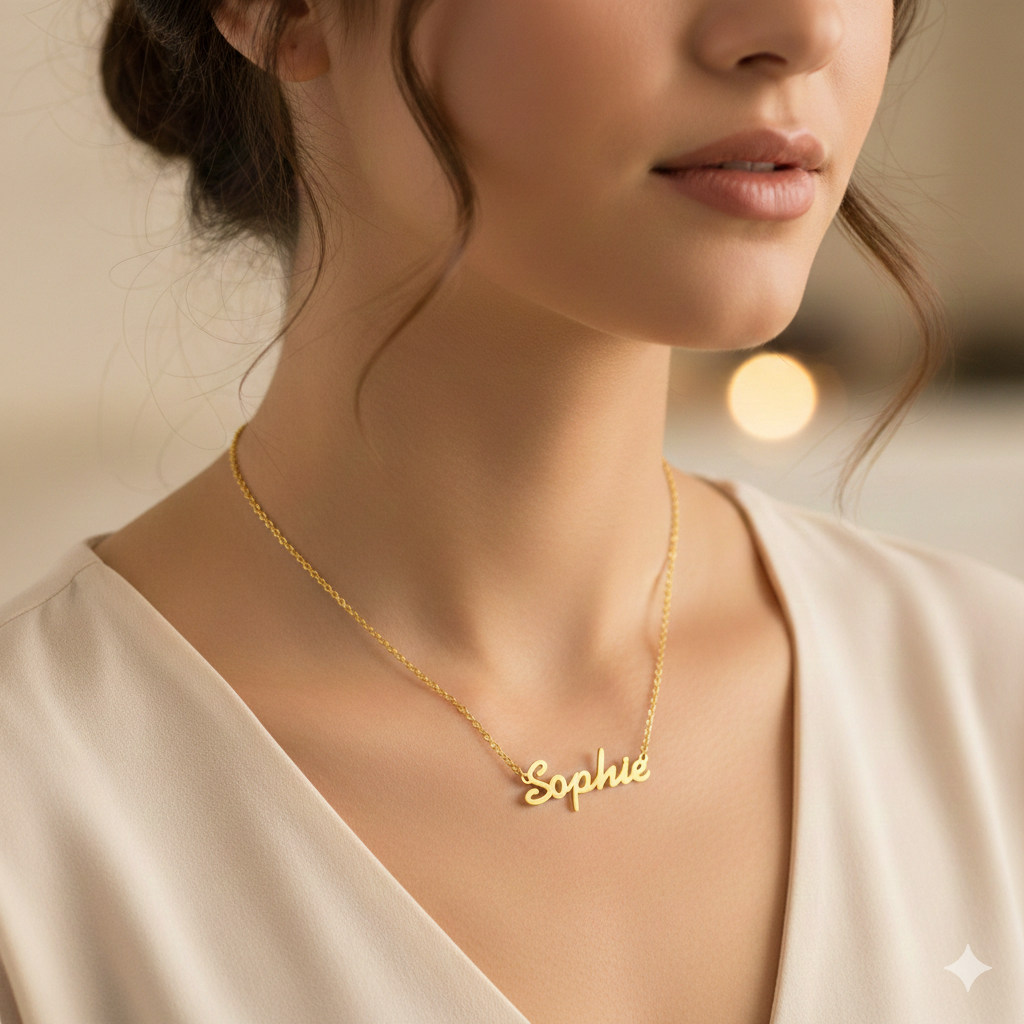 Sterling Silver Silver Name Necklace 328