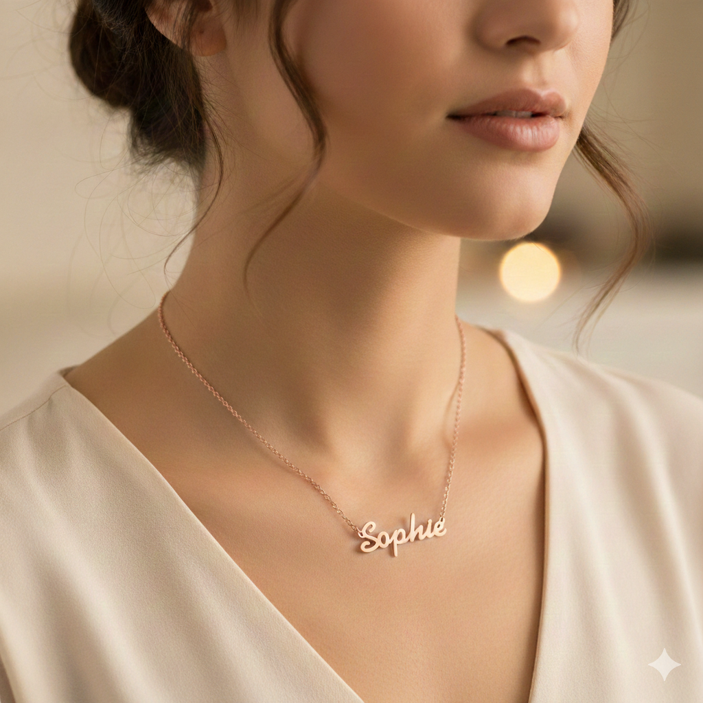 Sterling Silver Silver Name Necklace 328