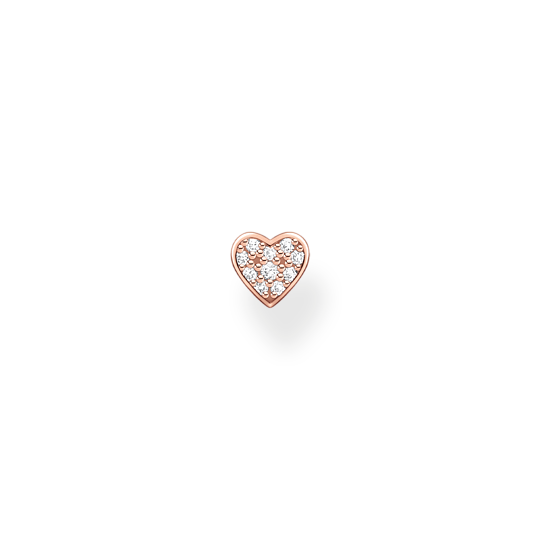 Thomas Sabo Single Rose Plated CZ Heart EarRing H2145-416-14