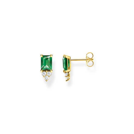 Thomas Sabo Gold Plated Green Stone Earrings H2173-971-6