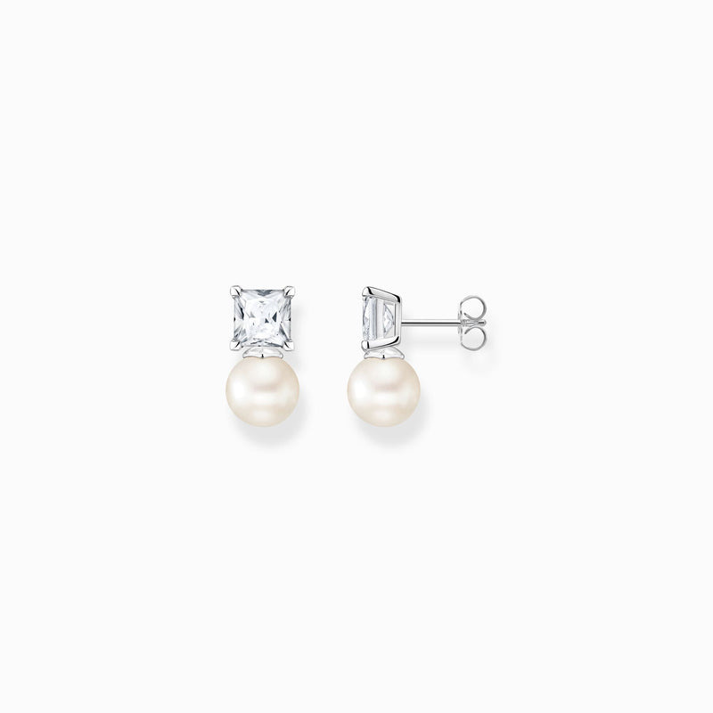 Thomas Sabo Ear studs pearl with white stone silver H2248-167-14