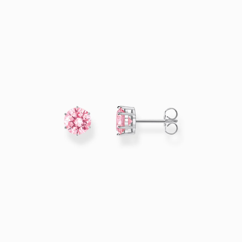 Thomas Sabo Silver ear studs with big, pink zirconia H2300-051-9