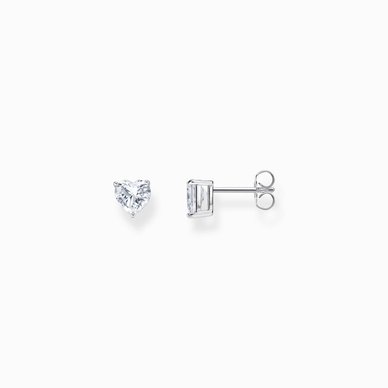 Thomas Sabo Silver ear studs heart-shaped with white zirconia H2306-051-14