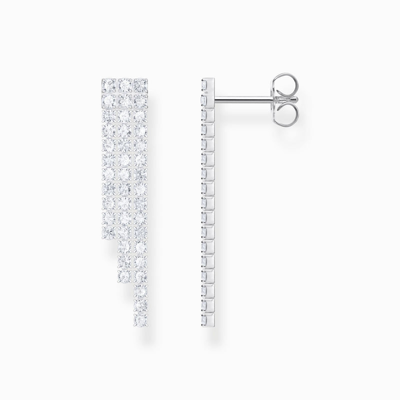 Thomas Sabo Silver earrings in waterfall design with white zirconia H2309-051-14