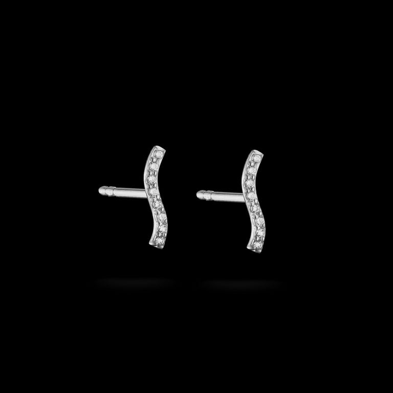Thomas Sabo Curved Stud Earrings with white zirconia Sterling Silver H2366-051-14