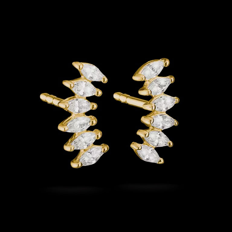 Thomas Sabo Stud Earrings with white zirconia 18k gold plated H2367-M01-14