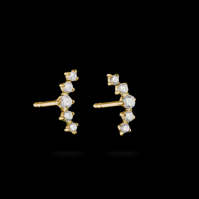 Thomas Sabo Stud Earrings with white zirconia 18k gold plated H2375-M01-14