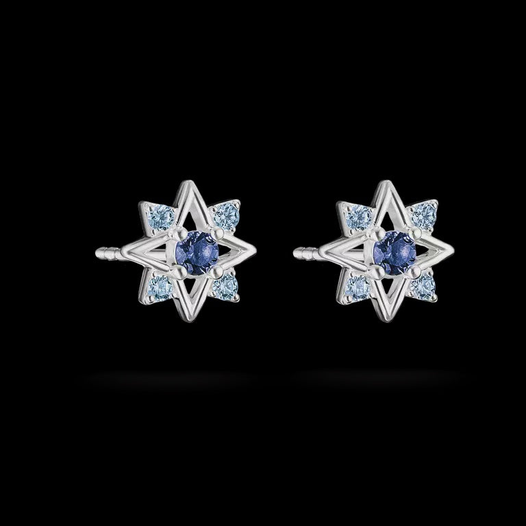 Thomas Sabo Star Stud Earrings with blue stones Sterling Silver H2380-166-1