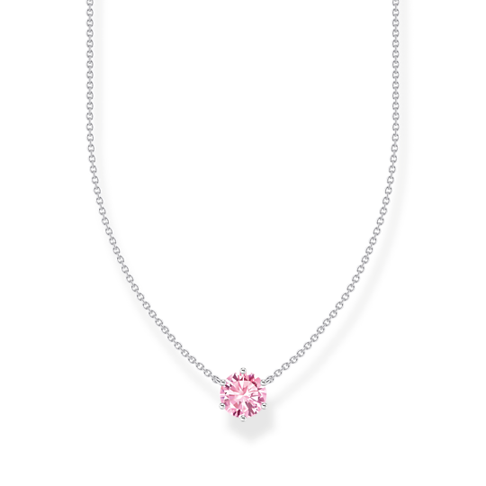 Thomas Sabo Silver Necklace with Pink Zirconia Pendant KE2210-051-9