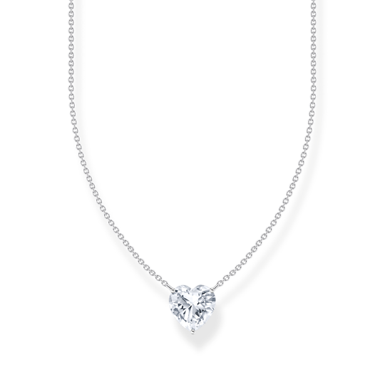 Thomas Sabo Silver Necklace with White Heart Zirconia Pendant KE2211-051-14