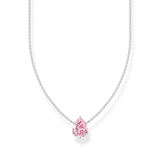 Thomas Sabo Silver Pink CZ Drop Pendant KE2213-051-9