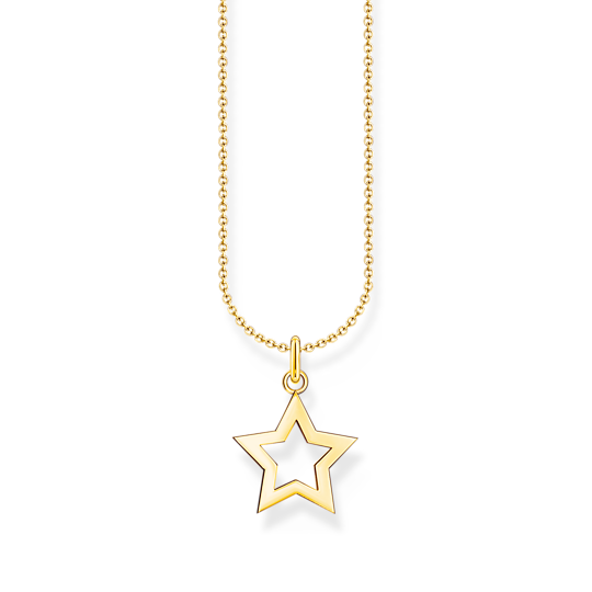 Thomas Sabo YGP Necklace with Open Star Pendant KE2222-413-39