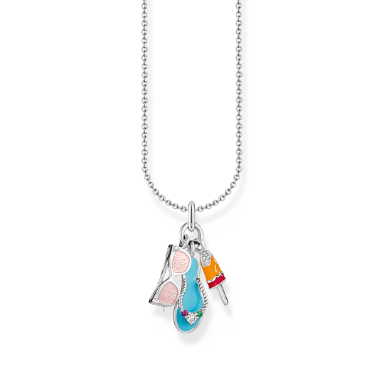 Thomas Sabo Silver Necklace with Triple pendant KE2228-340-7