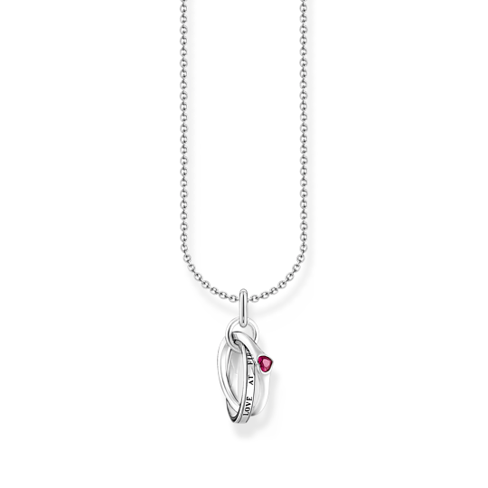 Thomas Sabo Silver Necklace with Together Ring Pendant KE2231-639-10