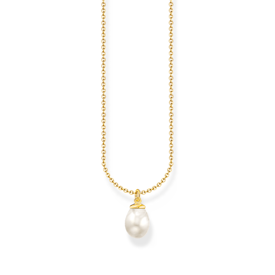 Thomas Sabo Gold Plated Fresh Water Pearl Necklace KE2238-430-14-L45V